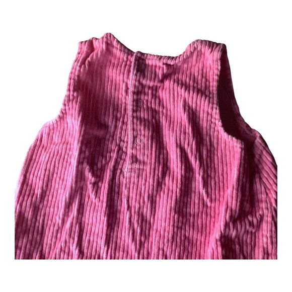 Little Me Pink Corduroy Baby Girl Sleeveless Dress 18M Bow Accent Front Pockets - Picture 7 of 10
